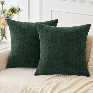 MIULEE Pack Of 2 Green Throw Pillow Covers 16x16 Inch